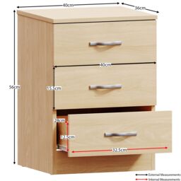 Home Discount Vida Designs 4Pc Bedroom Set 2x3Bedside, 5 Drawer, 3Dr Mirror Wardrobe in Brown - thumbnail 5