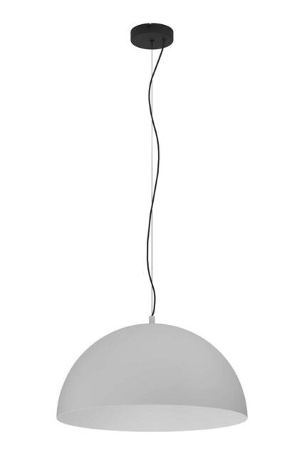 Eglo Gaetano 1 Large Grey Steel Dome Pendant Light in Light Grey - image 1