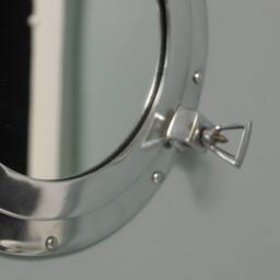 Melody Maison Silver Metal Porthole Mirror 28cm X 28cm in Clear - Size: 28 cm X 28 cm - thumbnail 6
