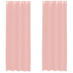 Berkfield Home Voile Curtains with Grommets 2 pcs Pink 140x300 cm - thumbnail 2
