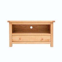 Cabinet Bits Lugo Waxed 1 Drawer TV Cabinet Wood Knob in Light Brown - thumbnail 1