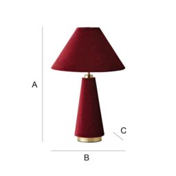 ValueLights Martha Conical Lamp Shade Velvet Boucle Fabric Table Lamp with Bulb in Burgundy - thumbnail 8