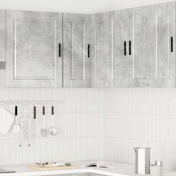 "Berkfield Home Kitchen Wall Corner Cabinet ""Porto"" Concrete Grey Engineered Wood" - thumbnail 3