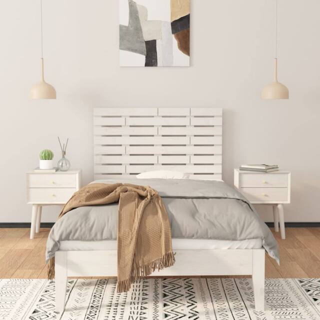 Berkfield Home Wall Headboard White 96x3x63 cm Solid Wood Pine - Size: 96 x 3 x 63 cm - image 1