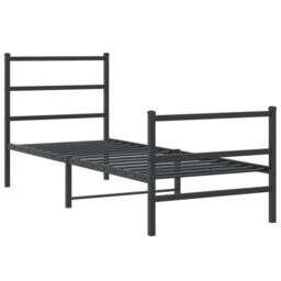 Berkfield Home Metal Bed Frame without Mattress with Footboard¬†Black 75x190cm in Black - Size: 75x190 cm - thumbnail 3