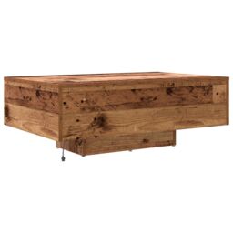 Berkfield Home Coffee Table with LED Lights Old Wood 85x55x31 cm in Brown - Size: 85 x 55 x 31 cm - thumbnail 8