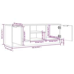 Berkfield Home TV Cabinet Grey Sonoma 102x35x36.5 cm Engineered Wood - thumbnail 8