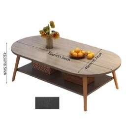 Ventryn Modern Space-Saving Two-Tier Coffee Table in Grey - thumbnail 2
