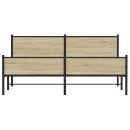 Berkfield Home Metal Bed Frame without Mattress Sonoma Oak 180x200 cm Super King in Brown - thumbnail 5