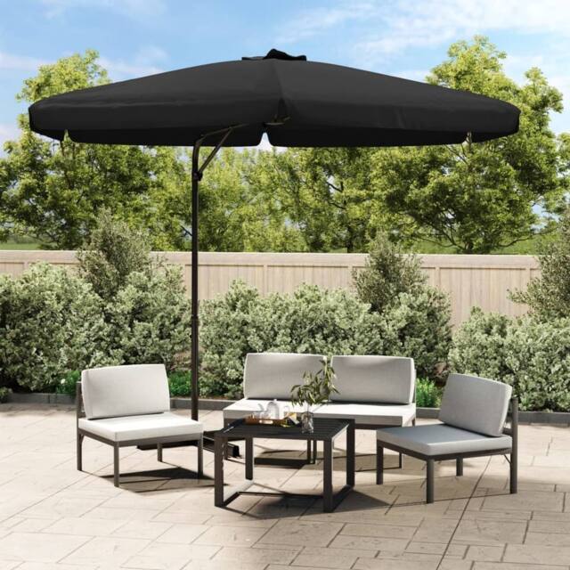 Berkfield Home Garden Parasol with Steel Pole 300 cm Black - image 1