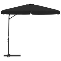 Berkfield Home Garden Parasol with Steel Pole 300 cm Black - thumbnail 3