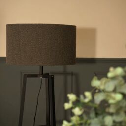 ValueLights Hiru Black 3 Tier Shelf Floor Lamp with Boucle Shade & Bulb in Charcoal - thumbnail 4