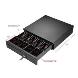 Nordara Heavy Duty Cash Drawer with RJ11, Tray & 2 Keys for Till in Black - thumbnail 2