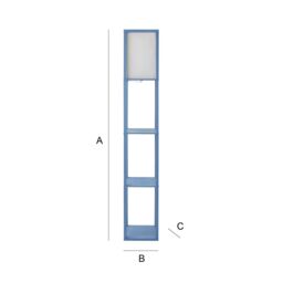ValueLights Struttura Pastel Wooden Shelving Floor Lamp with Fabric Shade & Bulb in Baby Blue - thumbnail 9