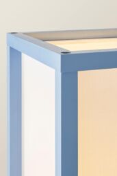 ValueLights Struttura Pastel Wooden Shelving Floor Lamp with Fabric Shade & Bulb in Baby Blue - thumbnail 4