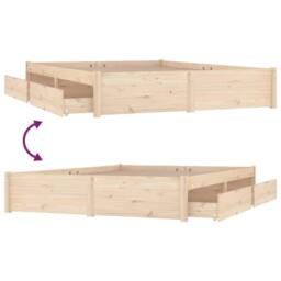 Berkfield Home Beautiful Bed Frame with Drawers 140x200 cm in Light Tan - thumbnail 6