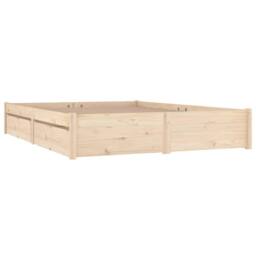 Berkfield Home Beautiful Bed Frame with Drawers 140x200 cm in Light Tan - thumbnail 1