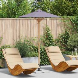 Berkfield Home Classic Garden Parasol Dark Grey 150x210 cm Bamboo - thumbnail 2