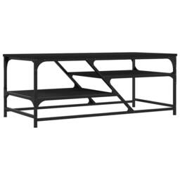 Berkfield Home Coffee Table Black 100x49x40 cm Engineered Wood - Size: 100 x 49 x 40 cm - thumbnail 6