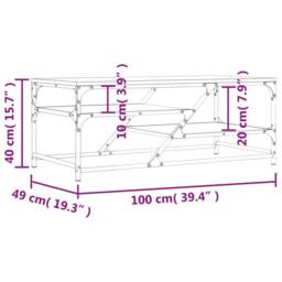Berkfield Home Coffee Table Black 100x49x40 cm Engineered Wood - Size: 100 x 49 x 40 cm - thumbnail 9