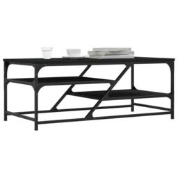 Berkfield Home Coffee Table Black 100x49x40 cm Engineered Wood - Size: 100 x 49 x 40 cm - thumbnail 3