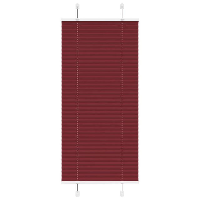 Berkfield Home Pleated Blind Bordeaux Red 65x100 cm Fabric Width 64.4 cm Polyester - image 1