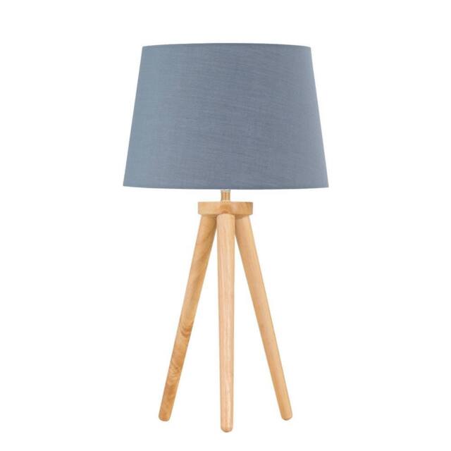 First Choice Lighting Voyage - Light Oak Table Lamp or Bedside Light with Grey Shade in Brown - image 1
