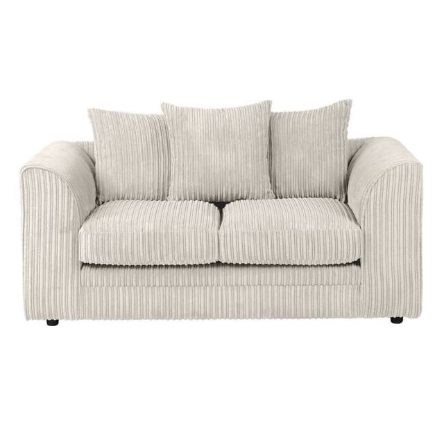 LUXURY LIFE Declan Jumbo Cord Fabric 2 Seater Sofa in Cream - image 1