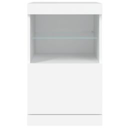 Berkfield Home Sideboard with LED Lights White 41x37x67 cm - Size: 41 x 37 x 67 cm - thumbnail 6