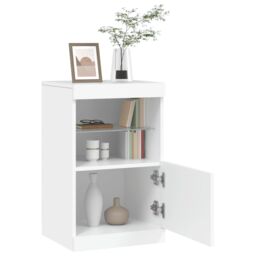 Berkfield Home Sideboard with LED Lights White 41x37x67 cm - Size: 41 x 37 x 67 cm - thumbnail 5