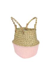KDMD Pink & Natural Two Tone Basket 17cm in Light Pink