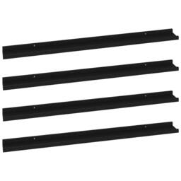 Berkfield Home Wall Shelves 4 pcs Black 100x9x3 cm - Size: 100 x 9 x 3 cm - thumbnail 1