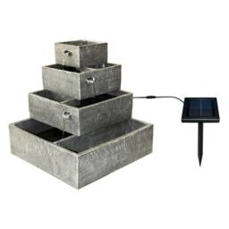 Primrose Solar Powered 4-Tier Herb 'Perth 'Planter Cascading Water Feature 42cm in Stone - thumbnail 6