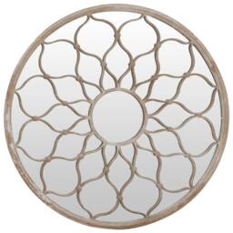 Berkfield Home Garden Mirror Sand 60x3 cm Iron Round for Outdoor Use in Beige