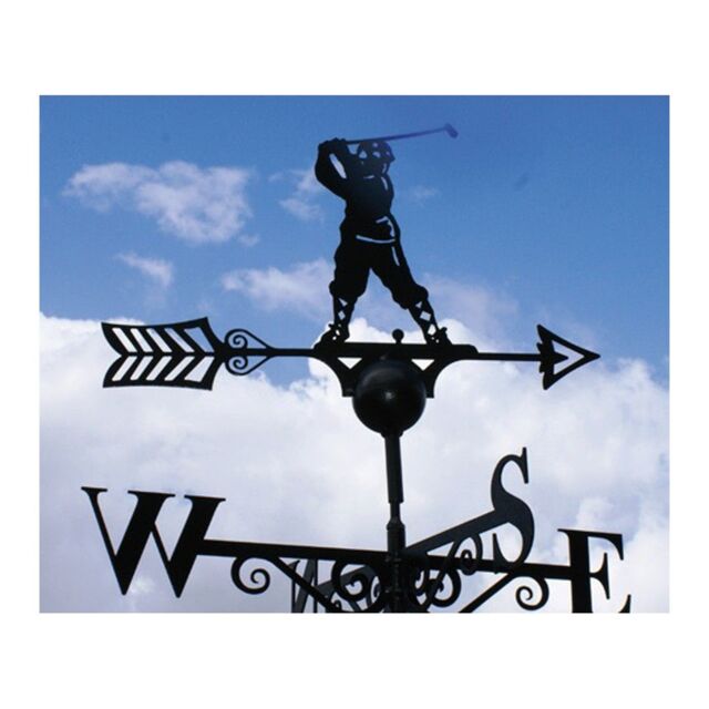 Poppyforge Golfer Weathervane - Solid Steel - W61 x H88 cm - Powder Coated Black - image 1