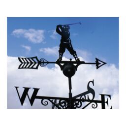 Poppyforge Golfer Weathervane - Solid Steel - W61 x H88 cm - Powder Coated Black