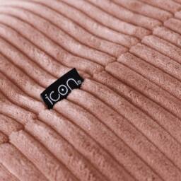icon Milano Bean Bag Footstool Corduroy Round Pouffe in Dusty Pink - thumbnail 4
