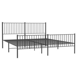 Berkfield Home Metal Bed Frame with Headboard & Footboard Black 193x203 cm - thumbnail 4