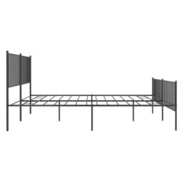 Berkfield Home Metal Bed Frame with Headboard & Footboard Black 193x203 cm - thumbnail 6