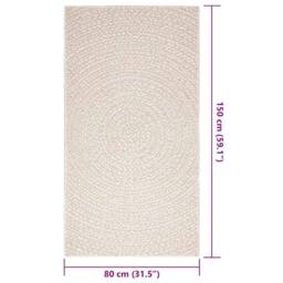 Berkfield Home Rug ZIZUR Cream 80x150 cm Jute Look Indoor & Outdoor - Size: Medium - thumbnail 9