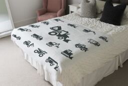 Benjamin Tate Design Construction equipment Designer Blanket in Natural - Size: 120 cm x 150 cm - thumbnail 4