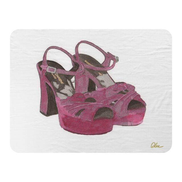 Benjamin Tate Design Purple High Heels Blanket in Natural - Size: 120 cm x 150 cm - image 1