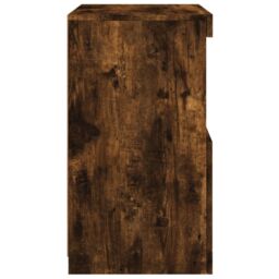 Berkfield Home Sideboard with LED Lights Smoked Oak 41x37x67 cm in Brown - Size: 41 x 37 x 67 cm - thumbnail 8