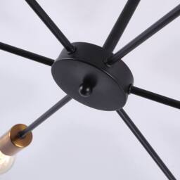 NIVOR 6 light Sputnik Industrial Chandelier Mid Century Flush Mount Ceiling in Black - thumbnail 8