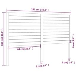 Berkfield Home Beautiful Bed Headboard 141x4x100 cm Solid Wood Pine in Light Tan - Size: 141 x 4 x 100 cm - thumbnail 6