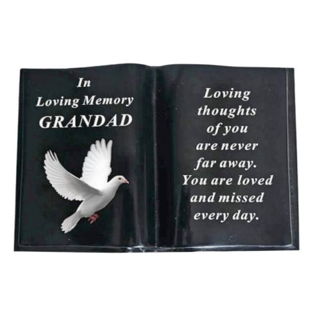 David Fischhoff Black Memorial Grave Dove Book Ornament - Grandad - image 1
