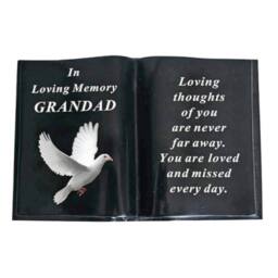 David Fischhoff Black Memorial Grave Dove Book Ornament - Grandad - thumbnail 1