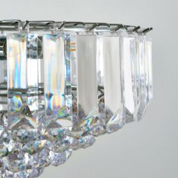 Loops 6 Light Chandelier Pendant Chrome Clear Shade Hanging Ceiling Feature Lamp Bulb - thumbnail 3