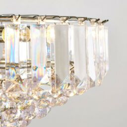 Loops 6 Light Chandelier Pendant Chrome Clear Shade Hanging Ceiling Feature Lamp Bulb - thumbnail 4