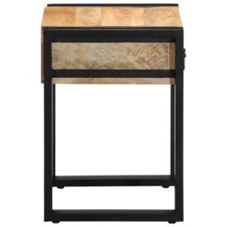 Berkfield Home Side Table 35x35x50 cm Solid Rough Wood Mango in Brown - Size: 35 x 35 x 50 cm - thumbnail 4